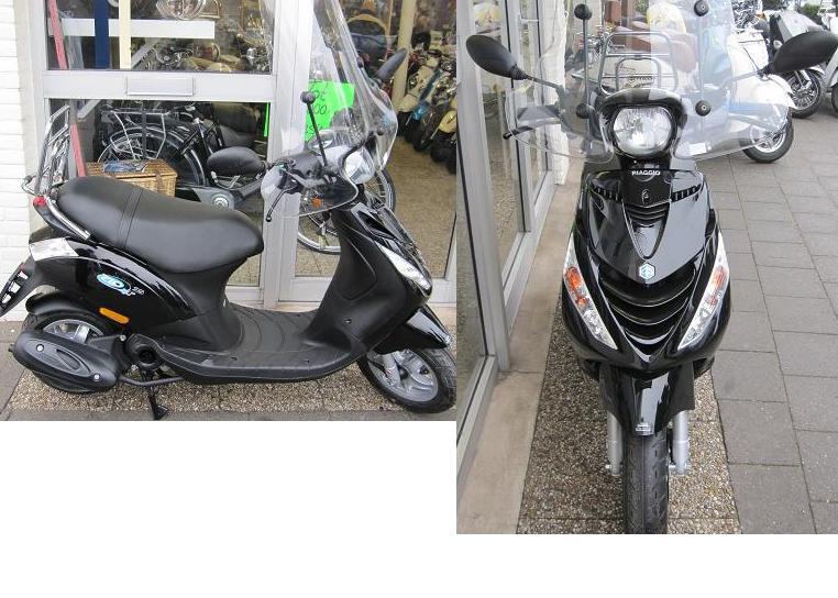 Piaggio Zip 4takt Zwart Met SP Voorneus Windscherm Hoog Origineel Klapdrager